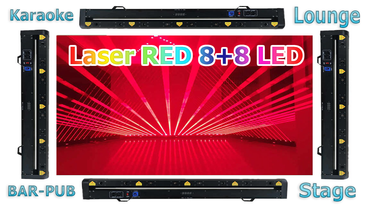 Đèn Laser Thanh 8 Mắt Đỏ 8 Led Trắng 